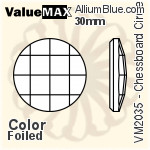 バリューマックス Chessboard Circle Flat Back (VM2035) 25mm - クリスタル 裏面フォイル