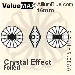 ValueMAX Round Sew-on Stone (VM3015) 18mm - Crystal Effect With Foiling