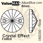 ValueMAX Rivoli Sew-on Stone (VM3200) 10mm - Clear Crystal With Foiling