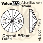 ValueMAX Rivoli Sew-on Stone (VM3200) 18mm - Clear Crystal With Foiling