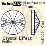ValueMAX Rivoli Sew-on Stone (VM3200) 10mm - Clear Crystal With Foiling