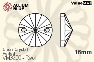 ValueMAX Rivoli Sew-on Stone (VM3200) 16mm - Clear Crystal With Foiling - 關閉視窗 >> 可點擊圖片