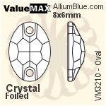 バリューマックス Oval ソーオンストーン (VM3210) 8x6mm - クリスタル 裏面フォイル