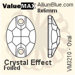 バリューマックス Oval ソーオンストーン (VM3210) 8x6mm - クリスタル エフェクト 裏面フォイル