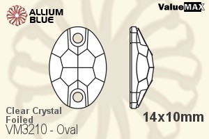 ValueMAX Oval Sew-on Stone (VM3210) 14x10mm - Clear Crystal With Foiling - Haga Click en la Imagen para Cerrar