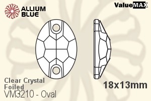 ValueMAX Oval Sew-on Stone (VM3210) 18x13mm - Clear Crystal With Foiling - Click Image to Close
