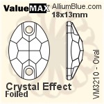 ValueMAX Oval Sew-on Stone (VM3210) 16x11mm - Clear Crystal With Foiling