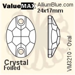 ValueMAX Oval Sew-on Stone (VM3210) 24x17mm - Clear Crystal With Foiling