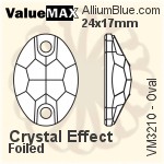 ValueMAX Oval Sew-on Stone (VM3210) 18x13mm - Crystal Effect With Foiling