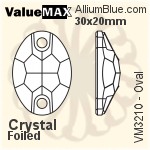 ValueMAX Oval Sew-on Stone (VM3210) 14x10mm - Clear Crystal With Foiling