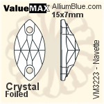 ValueMAX Navette Sew-on Stone (VM3223) 22x13mm - Crystal Effect With Foiling