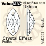 ValueMAX Navette Sew-on Stone (VM3223) 15x7mm - Clear Crystal With Foiling