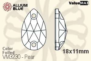 VALUEMAX CRYSTAL Pear Sew-on Stone 18x11mm Light Rose F