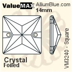 ValueMAX Square Sew-on Stone (VM3240) 14mm - Crystal Effect With Foiling