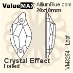 ValueMAX Leaf Sew-on Stone (VM3254) 30x11mm - Crystal Effect With Foiling