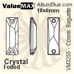 ValueMAX Cosmic Baguette Sew-on Stone (VM3255) 24x8mm - Crystal Effect With Foiling