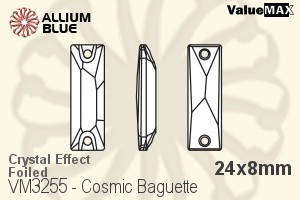 ValueMAX Cosmic Baguette Sew-on Stone (VM3255) 24x8mm - Crystal Effect With Foiling - Haga Click en la Imagen para Cerrar