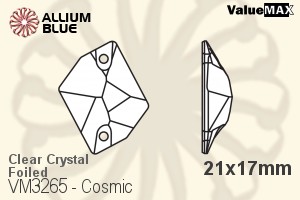 ValueMAX Cosmic Sew-on Stone (VM3265) 21x17mm - Clear Crystal With Foiling