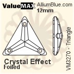 ValueMAX Triangle Sew-on Stone (VM3270) 12mm - Crystal Effect With Foiling
