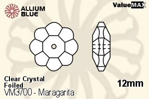 ValueMAX Maragarita Sew-on Stone (VM3700) 12mm - Clear Crystal With Foiling - Click Image to Close