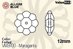VALUEMAX CRYSTAL Maragarita Sew-on Stone 12mm Light Smoked Topaz F