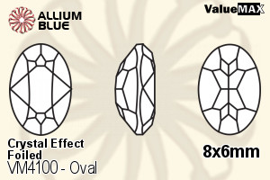 ValueMAX Oval Fancy Stone (VM4100) 8x6mm - Crystal Effect With Foiling - Click Image to Close