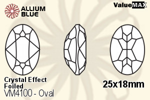 ValueMAX Oval Fancy Stone (VM4100) 25x18mm - Crystal Effect With Foiling