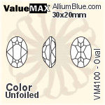 ValueMAX Oval Fancy Stone (VM4100) 30x20mm - Crystal Effect With Foiling