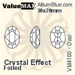 ValueMAX Oval Fancy Stone (VM4100) 6x4mm - Clear Crystal With Foiling