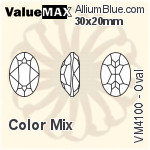 ValueMAX Oval Fancy Stone (VM4100) 30x20mm - Clear Crystal With Foiling