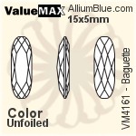 ValueMAX Elongated Baguette Fancy Stone (VM4161) 15x5mm - Crystal Effect With Foiling