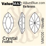 ValueMAX Navette Fancy Stone (VM4200) 15x7mm - Clear Crystal With Foiling