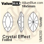 ValueMAX Navette Fancy Stone (VM4200) 8x4mm - Clear Crystal With Foiling