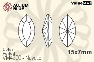 ValueMAX Navette Fancy Stone (VM4200) 15x7mm - Color With Foiling - 关闭视窗 >> 可点击图片