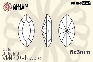 VALUEMAX CRYSTAL Navette Fancy Stone 6x3mm Jet