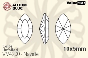 バリューマックス Navette ファンシーストーン (VM4200) 10x5mm - カラー 裏面にホイル無し