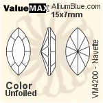 ValueMAX Navette Fancy Stone (VM4200) 15x7mm - Color With Foiling