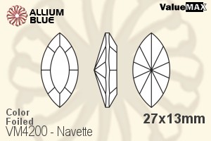 VALUEMAX CRYSTAL Navette Fancy Stone 27x13mm Capri Blue F