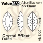 ValueMAX Navette Fancy Stone (VM4200) 27x13mm - Color Unfoiled