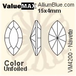 ValueMAX Navette Fancy Stone (VM4200) 15x4mm - Color With Foiling