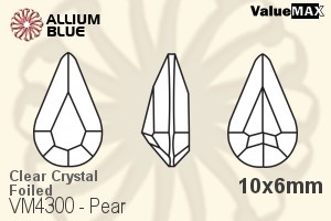 ValueMAX Pear Fancy Stone (VM4300) 10x6mm - Clear Crystal With Foiling - Haga Click en la Imagen para Cerrar