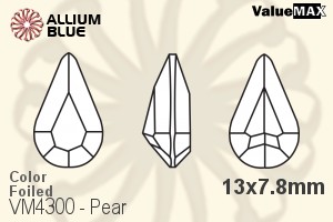 VALUEMAX CRYSTAL Pear Fancy Stone 13x7.8mm Blue Zircon F