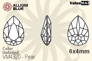 ValueMAX Pear Fancy Stone (VM4320) 6x4mm - Color Unfoiled - Haga Click en la Imagen para Cerrar