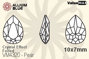ValueMAX Pear Fancy Stone (VM4320) 10x7mm - Crystal Effect With Foiling - Click Image to Close