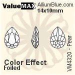 ValueMAX Pear Fancy Stone (VM4320) 14x10mm - Color Effect With Foiling