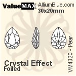 ValueMAX Pear Fancy Stone (VM4320) 25x18mm - Color Unfoiled