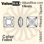 ValueMAX Princess Square Fancy Stone (VM4447) 14mm - Color With Foiling