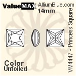 ValueMAX Princess Square Fancy Stone (VM4447) 14mm - Color Unfoiled