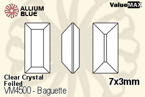 ValueMAX Baguette Fancy Stone (VM4500) 7x3mm - Clear Crystal With Foiling - Haga Click en la Imagen para Cerrar