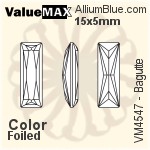 ValueMAX Princess Baguette Fancy Stone (VM4547) 21x7mm - Color Unfoiled